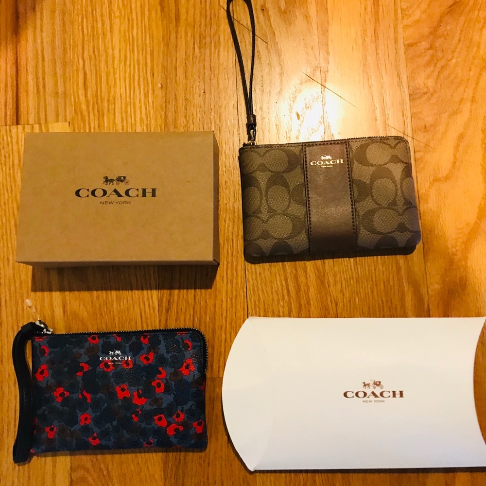 2 Authentic NWT coach wristlet -